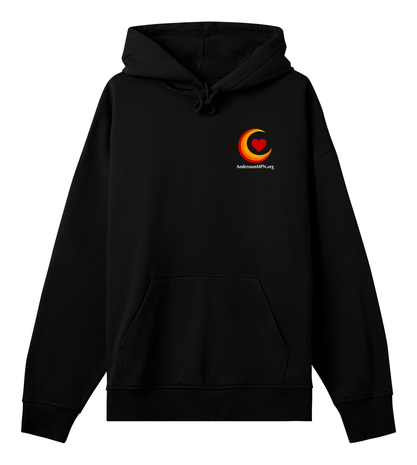 Mens Boxy Hoodie vit txt v2