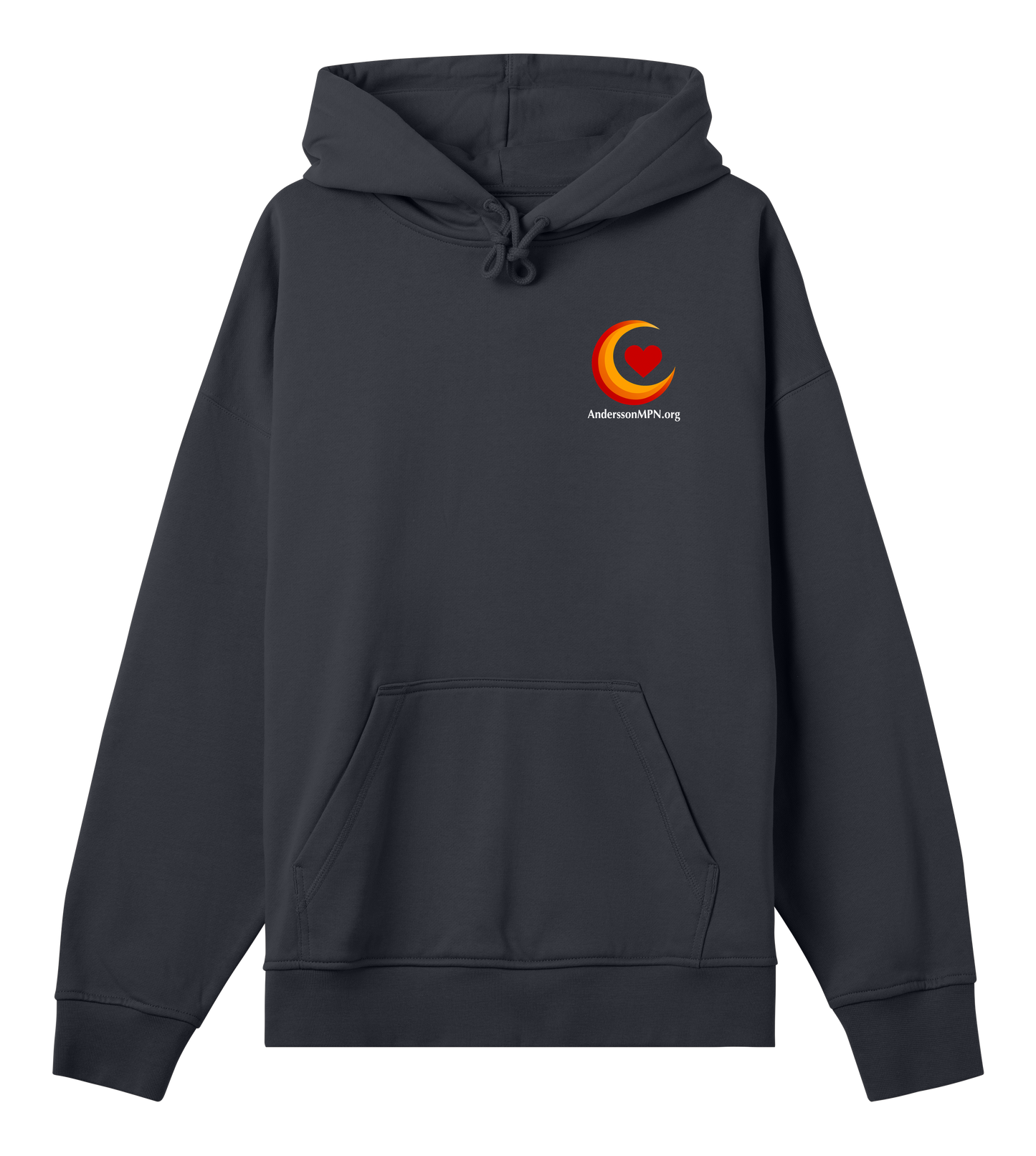 Mens Boxy Hoodie vit txt v2