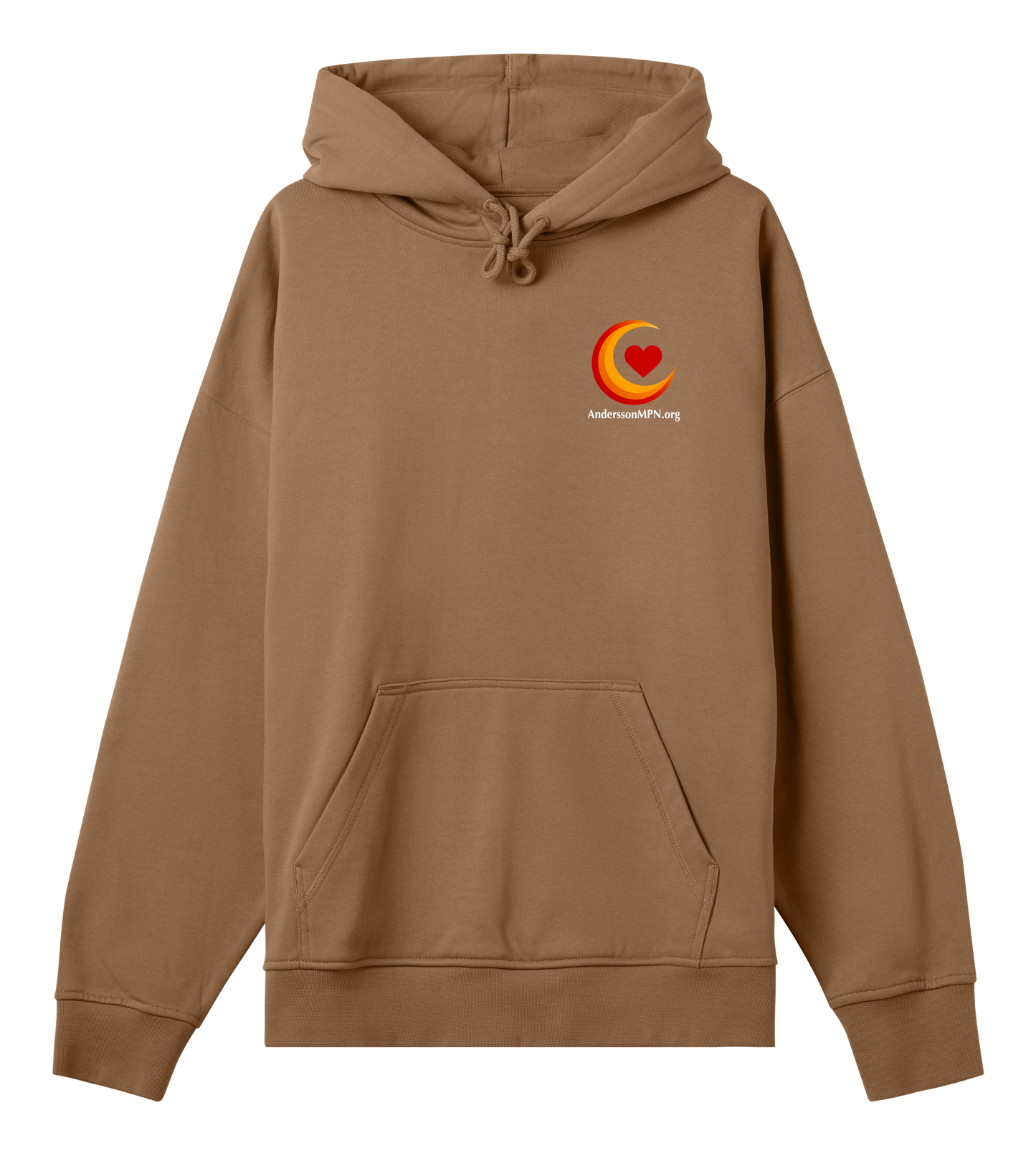 Mens Boxy Hoodie vit txt v2
